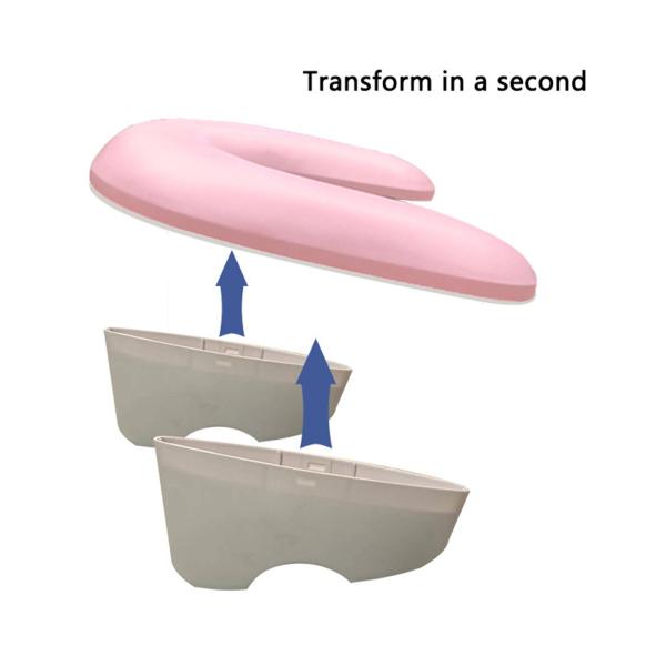 ネイルテクニシャン用 PUレザー U字型アームレスト 取り外し可能な電話ホルダー付き ピンク