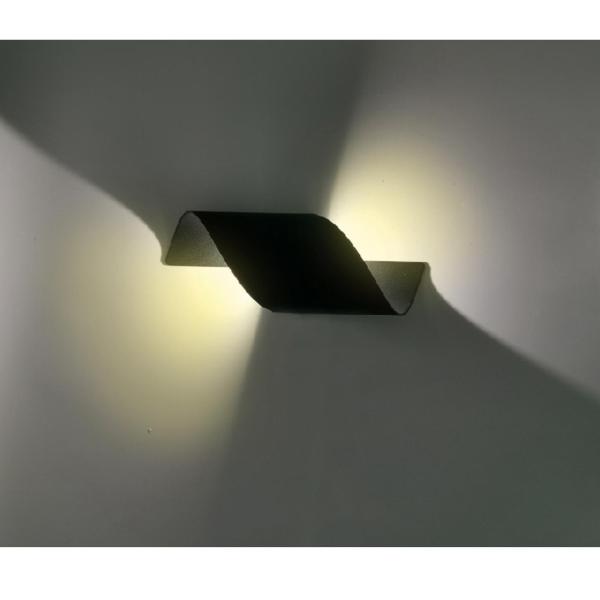 スパイラルウォールランプLED寝室の壁備品壁取り付け用燭台ライトブラックウォームライト