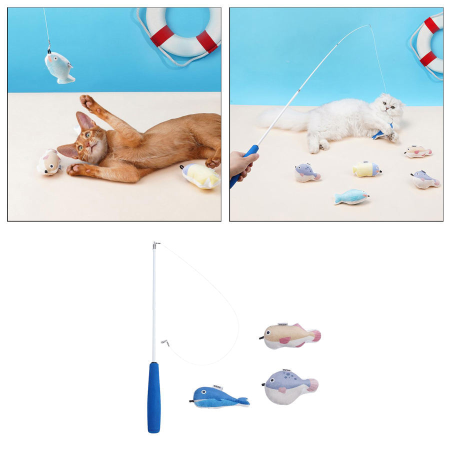 格納式猫のおもちゃ.猫ティーザー杖3盛り合わせインタラクティブ釣りティーザー.運動用の猫のおもちゃ子猫と猫｜stk-shop｜03