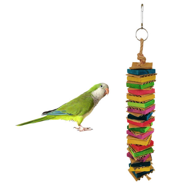鳥を噛むおもちゃ-オウムの檻の一口のおもちゃ中小のオウムと鳥のための木製のブロック鳥のオウムのおもちゃ｜stk-shop｜02
