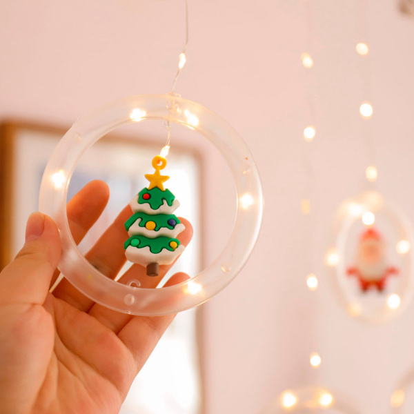 クリスマスイルミネーションライト クリスマスツリー電飾 屋内屋外 飾り サンタ 雪だるま クリスマスチャームアクセサリー 10個 led カラフル オーナメント