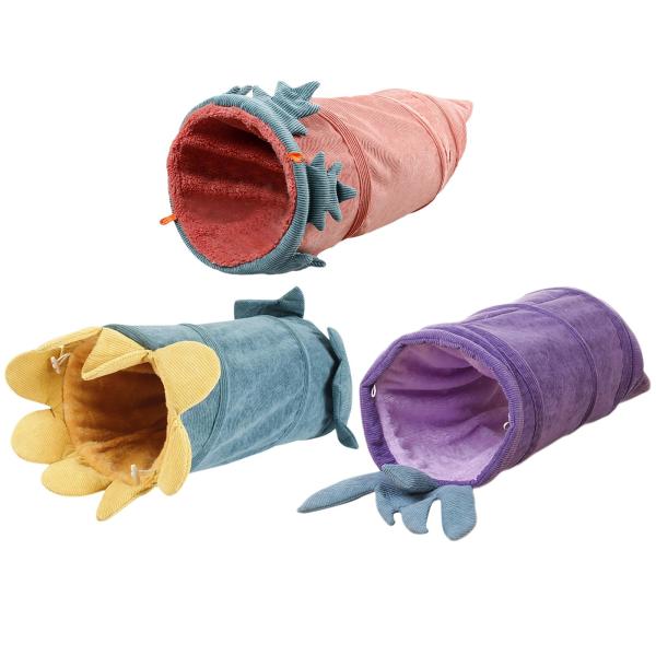 ペット猫ハムスタートンネルおもちゃチューブテントモルモットハリネズミマウスラットニンジン