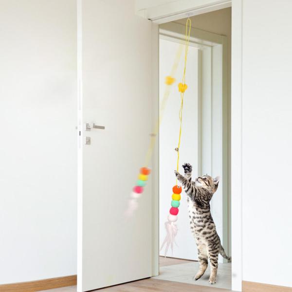 面白い子猫のおもちゃインタラクティブなおもちゃ猫用品羽のおもちゃ猫スティック猫ティーザーおもちゃ猫屋内ドアの猫のケージのおもちゃを再生します｜stk-shop｜03
