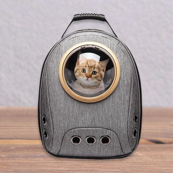 屋外ウォーキング用の小さな猫の子犬のための猫用キャリーバックパックグレー