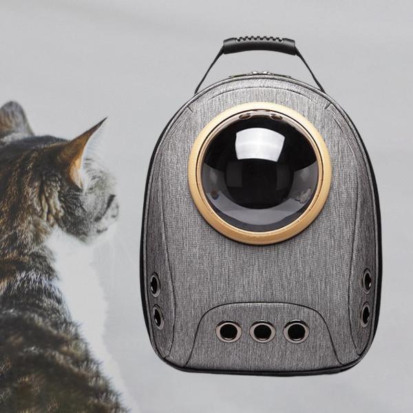 屋外ウォーキング用の小さな猫の子犬のための猫用キャリーバックパックグレー