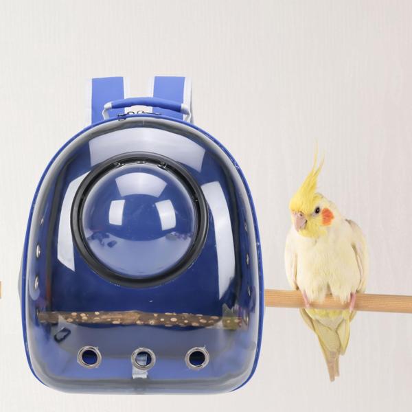 ポータブルオウムキャリアバックパックトラベルケージバードスペースカプセルブルー