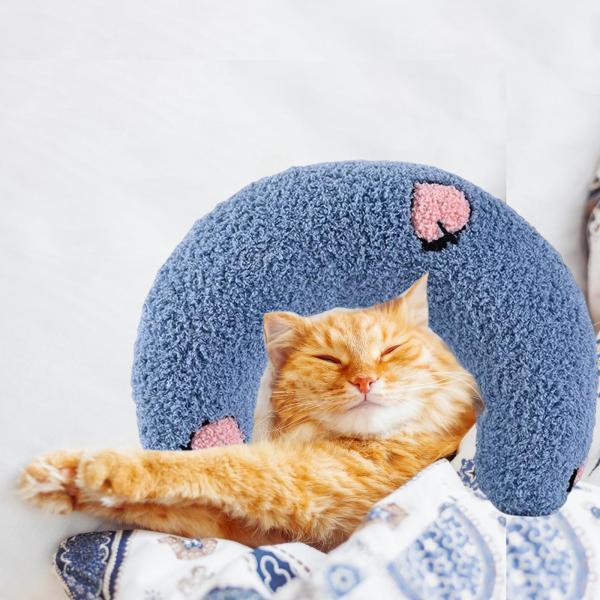  ネックピロー クッション 噛むおもちゃ ぬいぐるみ 犬 子猫 猫 ブルー
