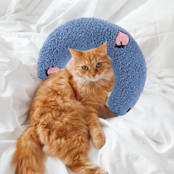  ネックピロー クッション 噛むおもちゃ ぬいぐるみ 犬 子猫 猫 ブルー
