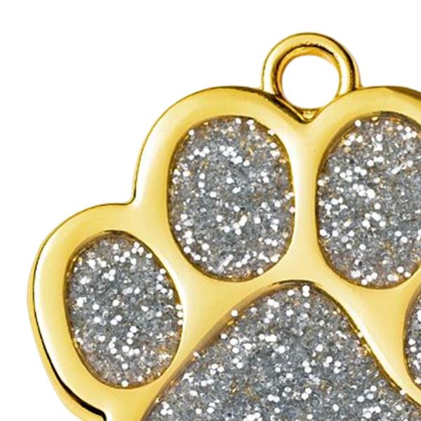 空白のペットタグ 猫の首輪 首輪 ペンダント グリッター 足跡 ペット用 シルバー