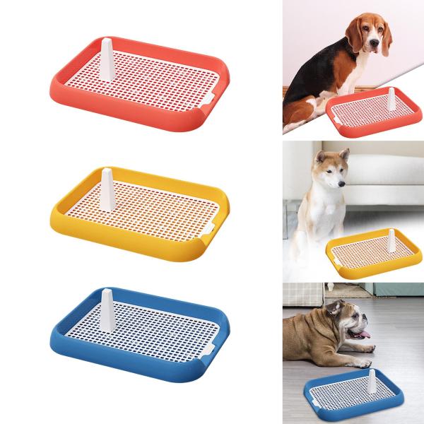 尿柱メッシュグリッド付き犬用トイレ屋内ペットトレーニングトイレトレイピンク