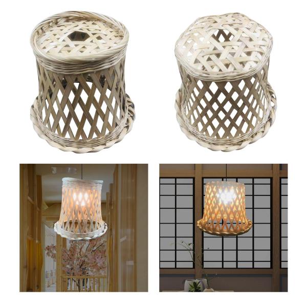 竹ランプシェード天井照明器具カバー吊り下げ LED ペンダントライトラウンドトップ