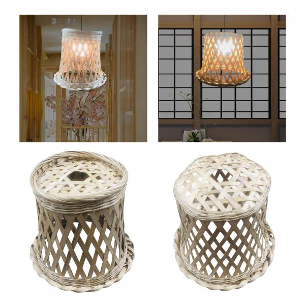竹ランプシェード天井照明器具カバー吊り下げ LED ペンダントライトラウンドトップ