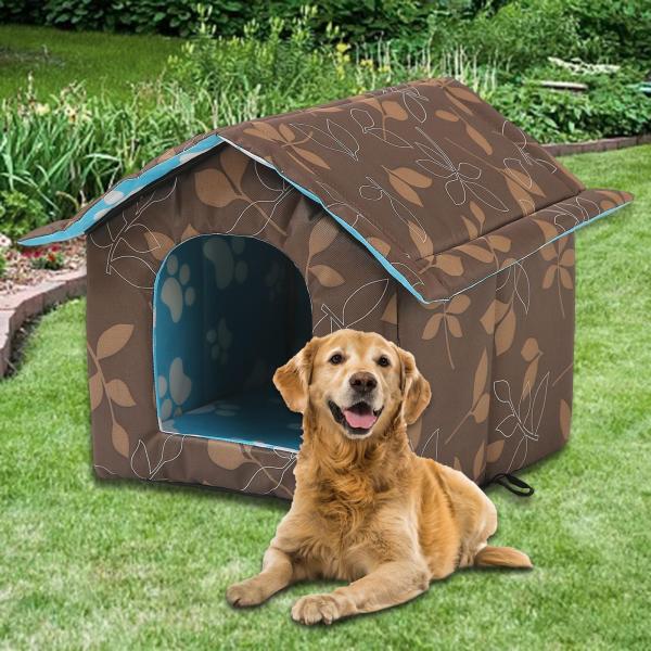 オックスフォード布 アウトドア 野良猫 暖かい ハウス 防水 ベッド  テント 冬用 スクエア S ブラウン