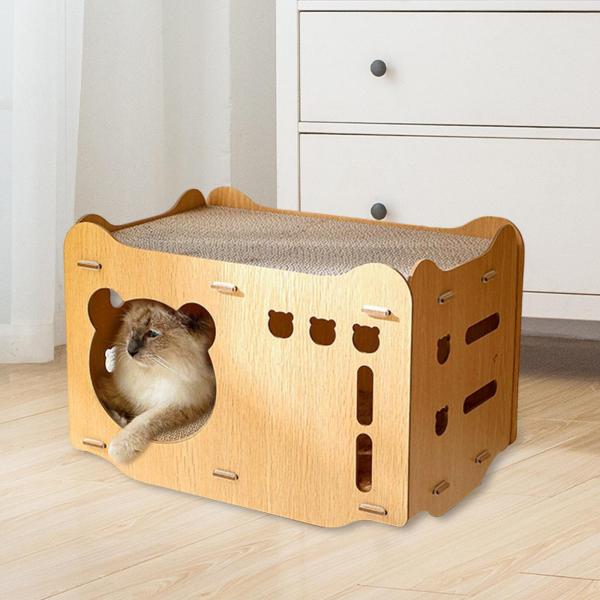 猫のスクラッ ベッドのスクラッチ パッドの耐久力のある猫のベッドのボール紙の猫の家｜stk-shop｜02