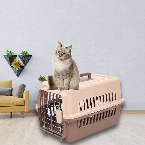 ハードサイド トラベル キャリア 犬小屋 猫 犬 ケージ ウサギ 旅行 アウトドア ブラウン サイズ S