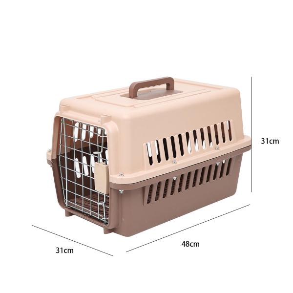 ハードサイド トラベル キャリア 犬小屋 猫 犬 ケージ ウサギ 旅行 アウトドア ブラウン サイズ S
