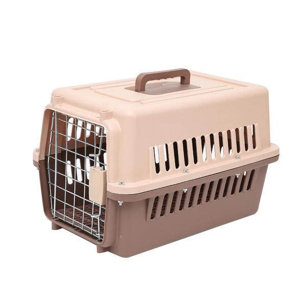 ハードサイド トラベル キャリア 犬小屋 猫 犬 ケージ ウサギ 旅行 アウトドア ブラウン サイズ S