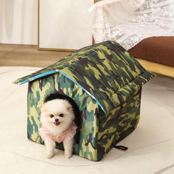 屋外キャットハウステントキティ小中子犬巣子猫小屋洞窟ペットベッド正方形 40x38x35cm