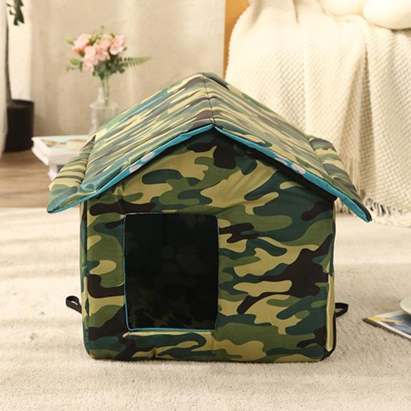 屋外キャットハウステントキティ小中子犬巣子猫小屋洞窟ペットベッド正方形 40x38x35cm