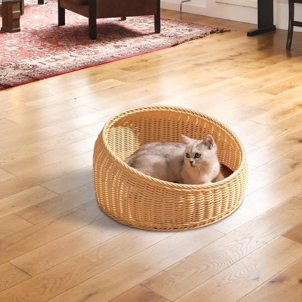 ラウンドペットベッド 模造ラタン猫 夏用 子犬 小型中型犬用 ベッド｜stk-shop｜02