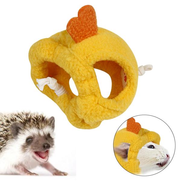 ハムスター ハット ソフト プラッシュ ヘッドウェア 小動物用ハット げっ歯類 クリスマス パーティー S イエロー