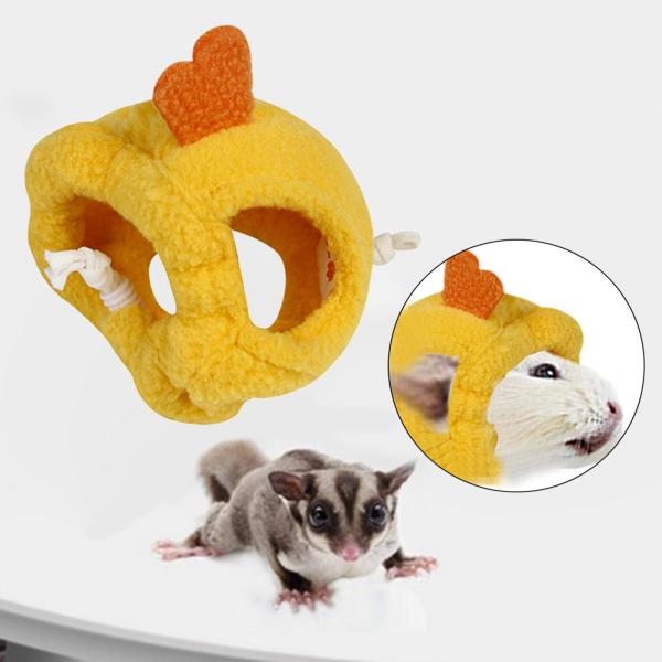 ハムスター ハット ソフト プラッシュ ヘッドウェア 小動物用ハット げっ歯類 クリスマス パーティー S イエロー