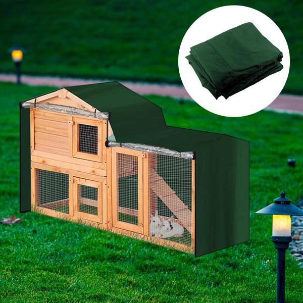 うさぎ小屋カバー 覗き窓 ペットハウス用 小動物小屋 鶏小屋 グリーン 147x52x86cm