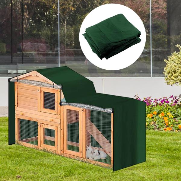 うさぎ小屋カバー 覗き窓 ペットハウス用 小動物小屋 鶏小屋 グリーン 147x52x86cm
