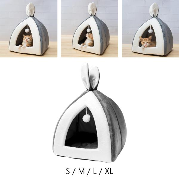 猫ベッドハウスクレートインタラクティブおもちゃ睡眠アンチスリップブランケット猫洞窟テント S 28X28X29CM