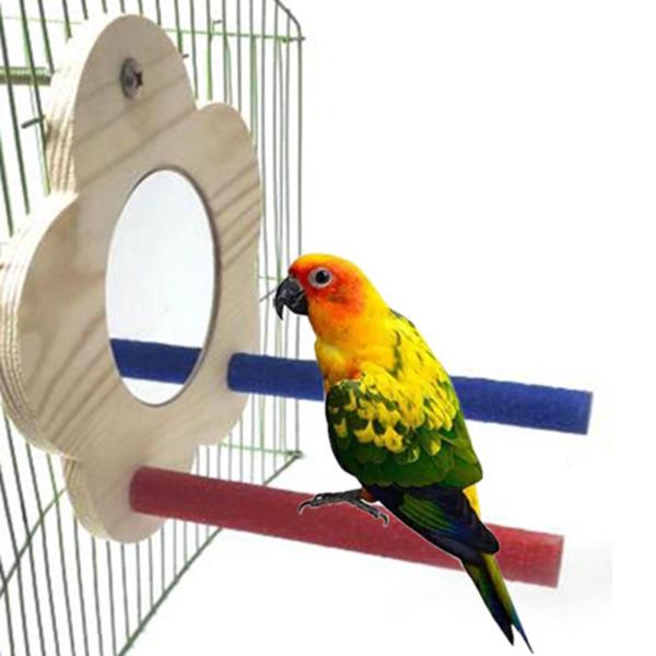 オウム木製プラットフォーム バード ケージ パーチ サンド カナリア オカメインコ ラブバード用 10cmx1.5cm