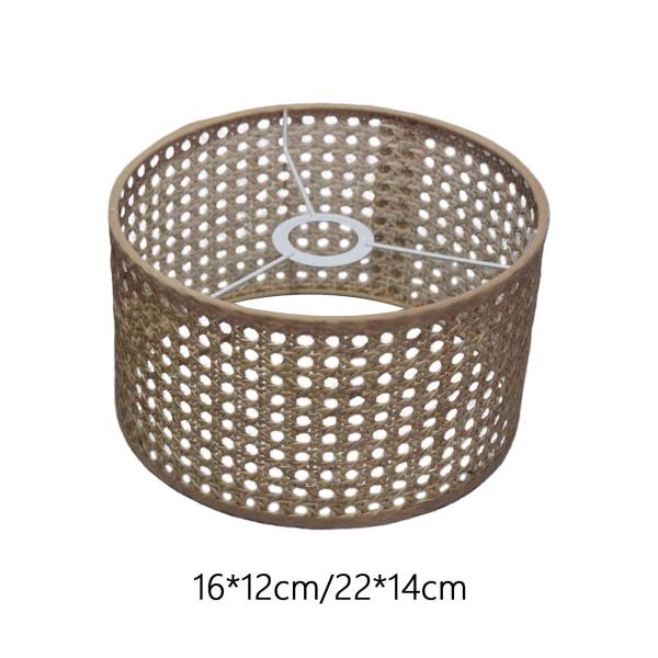 織籐ランプシェード照明器具テーブルランプフロアライト寝室用 16cmx12cm