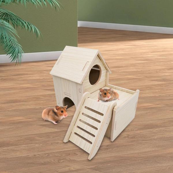 ハムスターハウスエクササイズおもちゃトンネルモルモットハムスターハリネズミ用の小さなケージ15.5cmx15cmx14cm