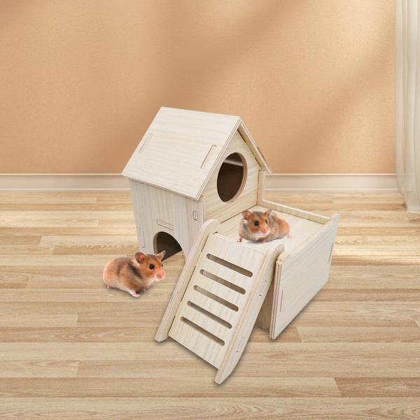 ハムスターハウスエクササイズおもちゃトンネルモルモットハムスターハリネズミ用の小さなケージ15.5cmx15cmx14cm