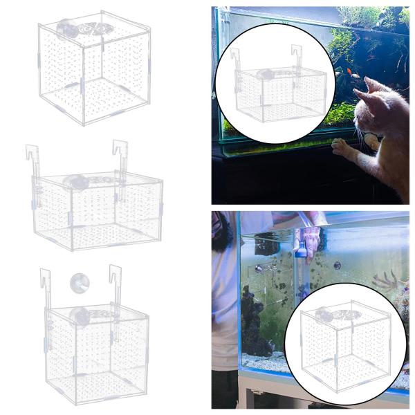 水族館隔離ボックス クリア水族館供給 攻撃的な魚の赤ちゃんエビ 10x10x10cm