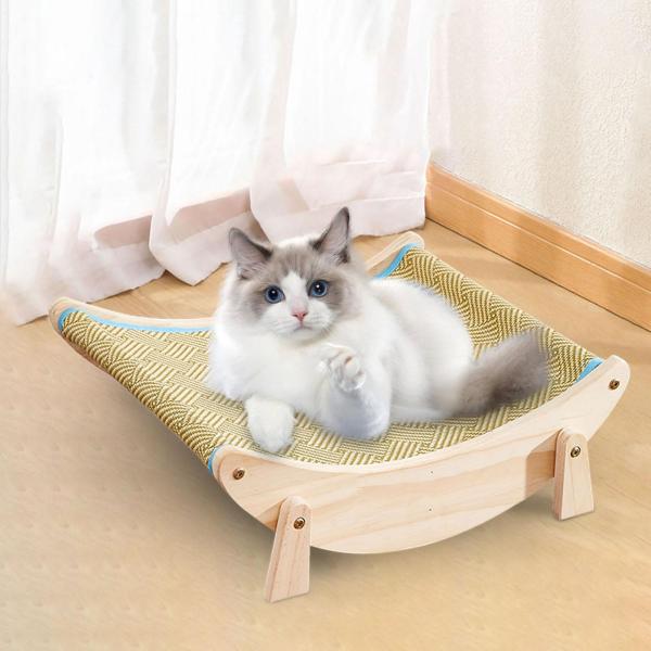 猫ハンモックスイングベッド猫ベッド取り外し可能通気性木製