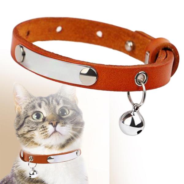 猫の首輪 快適な猫ベル首輪ネックレス 屋外トレーニングウォーキング用 オレンジ 16〜22cm