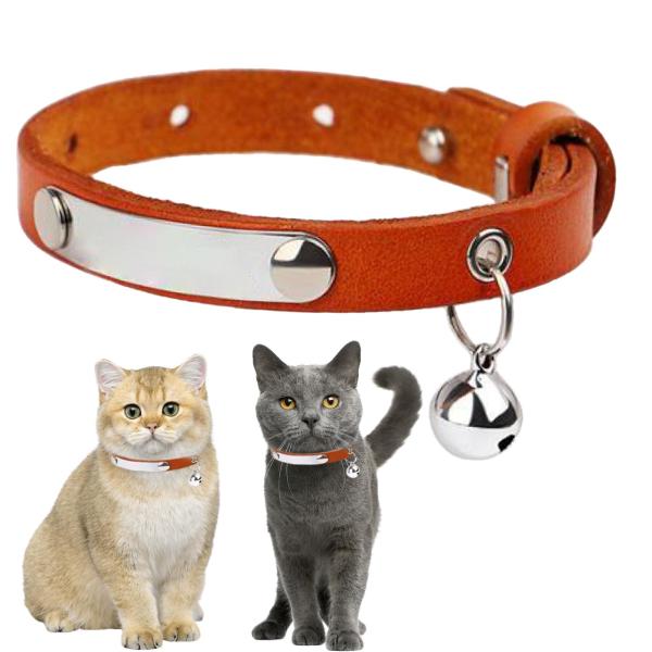 猫の首輪 快適な猫ベル首輪ネックレス 屋外トレーニングウォーキング用 オレンジ 16〜22cm