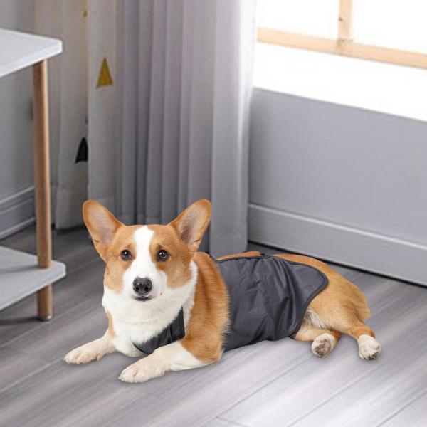 犬の腹カバー腹保護ペットコスチュームアクセサリーペット子犬服グレー XXL
