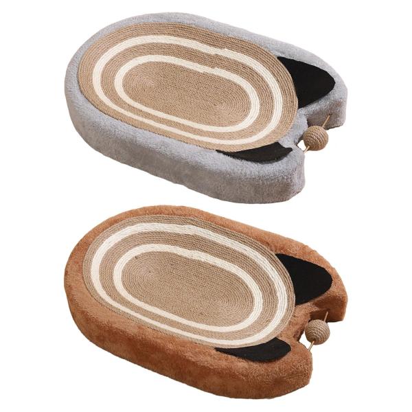 猫スクラッチャーベッド ラージサイザル麻スクラッチャー 子猫トレーニングおもちゃ ペット猫用品 グレー