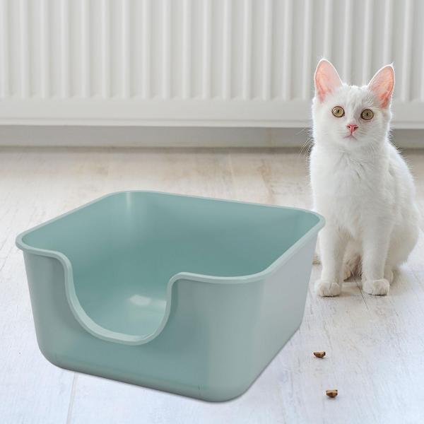 オープントップ猫トイレトイレ砂パン小動物大型パンペットトイレトレイブルー