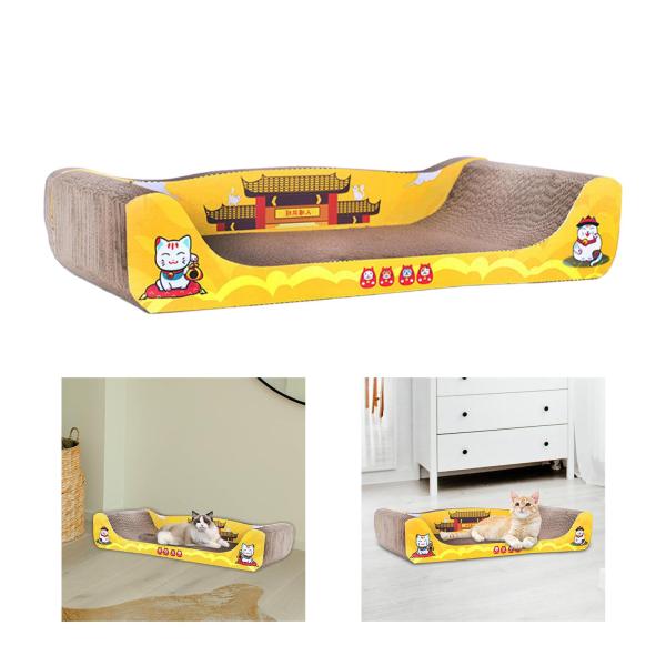 猫スクラッチベッド段ボール紙家具大型猫スクラッチャー段ボール60cmx30cmx12cm