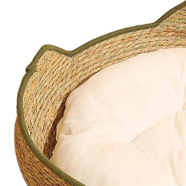 猫ベッドバスケット ペット用品 猫スクラッチマット 室内猫用 子猫 子犬 グリーン 43cm