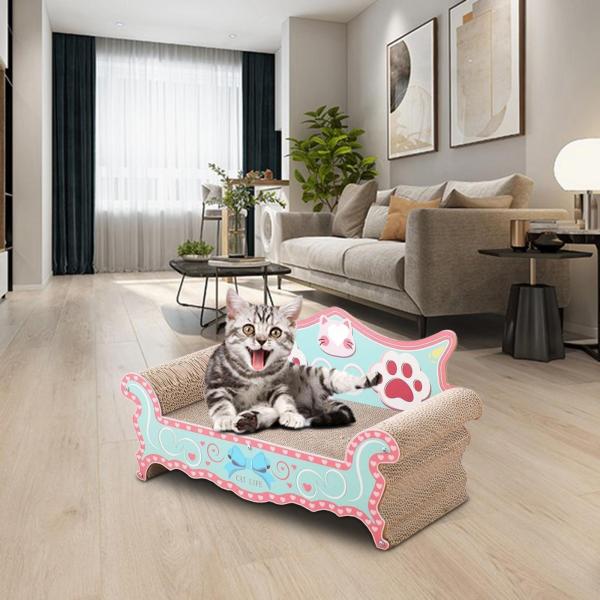 猫スクラッチャーソファ段ボール家具プロテクター耐久性のある耐摩耗性屋内猫猫トレーニングおもちゃ猫ラウンジソファ