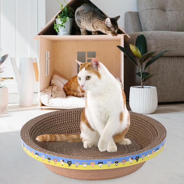 猫スクラッチャー ダンボール 猫スクラッチャー マット スクラッチパッド 猫研ぎ爪 50cm