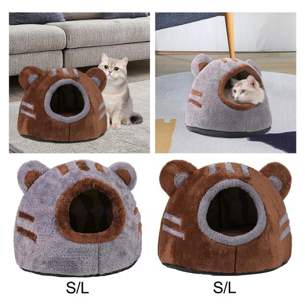 屋内ラブリーキャットネスト 柔らかく快適な通気性ペットハウス 屋内猫用 グレー S
