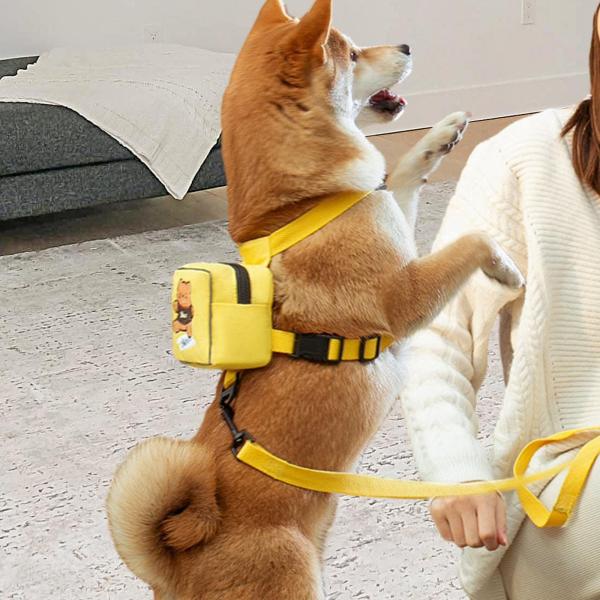 Lovely Dog バックパック ハーネス ペットハーネス バックパック アウトドア ウォーキング キャンプ用 イエロー S
