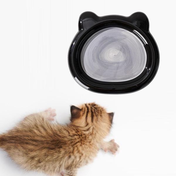 セラミック猫ボウル 餌と水用 滑り止め ポータブル 安定した ペットフードボウル クマ L