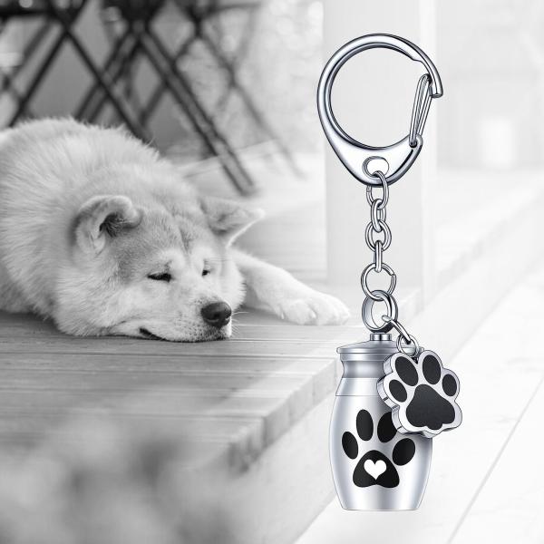 アルミ合金キーホルダーペット骨壷大切な思い出を守るペットの毛の保管瓶アージェント