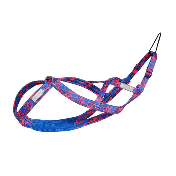 犬引っ張りハーネス スポーツ Skijoring Bikejoring ワークアウト そりハーネス L ローズレッド