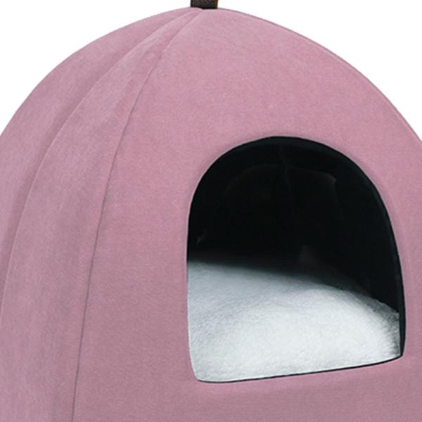 屋内ラブリーキャットネスト 折りたたみ式 暖かい洞窟 ユニバーサル小型犬用テント 猫用 ピンク S